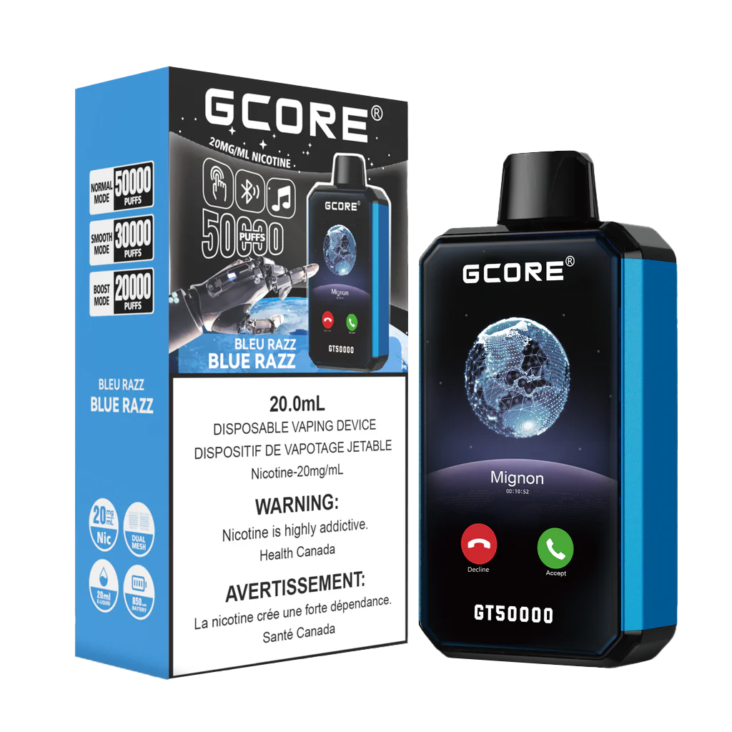 GCORE GT 50K 20MG, FLAVOR: BLUE RAZZ