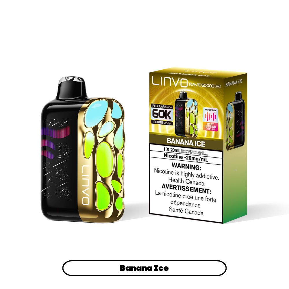 LINVO RAVE 60000 PRO 20MG, FLAVOR: BANANA ICE