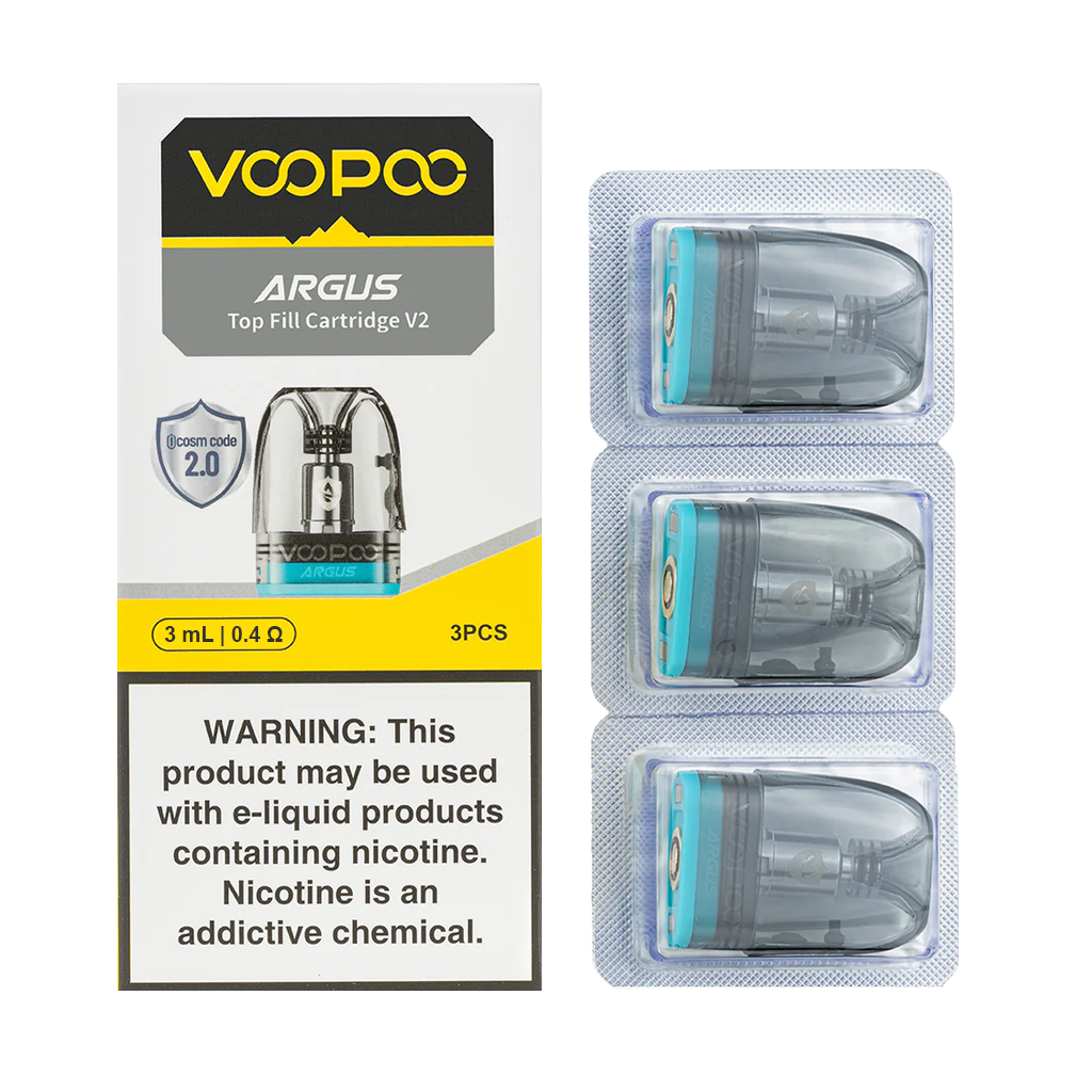 VOOPOO ARGUS V2 TOP FILL POD 3PCS, RESISTANCE: 0.4 OHM