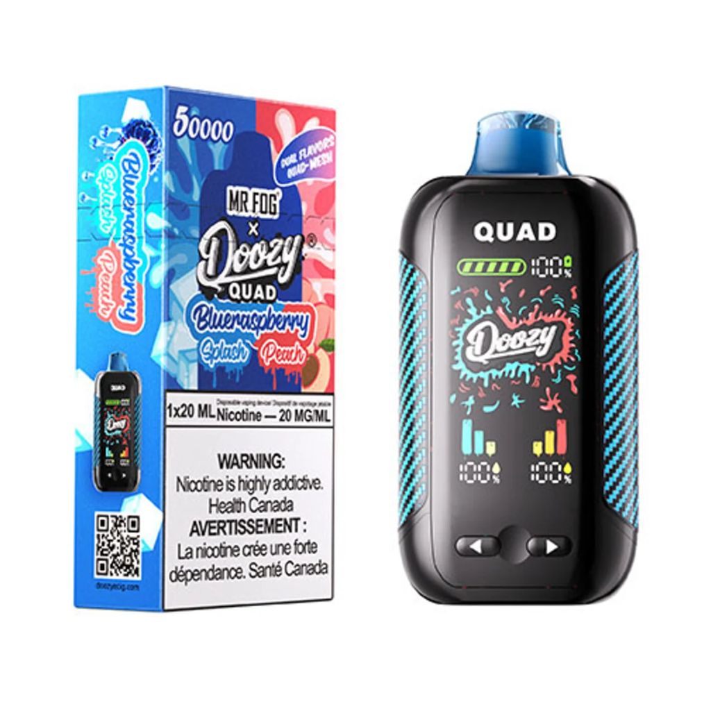 MR FOG DOOZY QUAD 50K 20MG, FLAVOR: BLUE RASPBERRY SPLASH PEACH