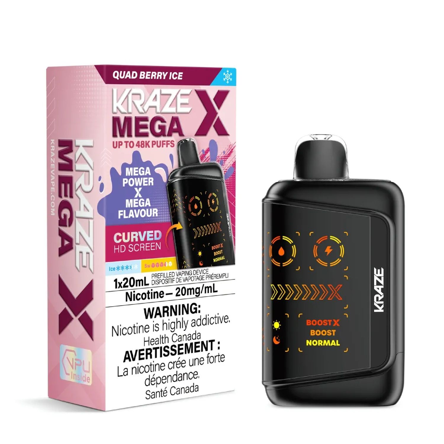 KRAZE MEGA X 20MG, FLAVOR: QUAD BERRY ICE
