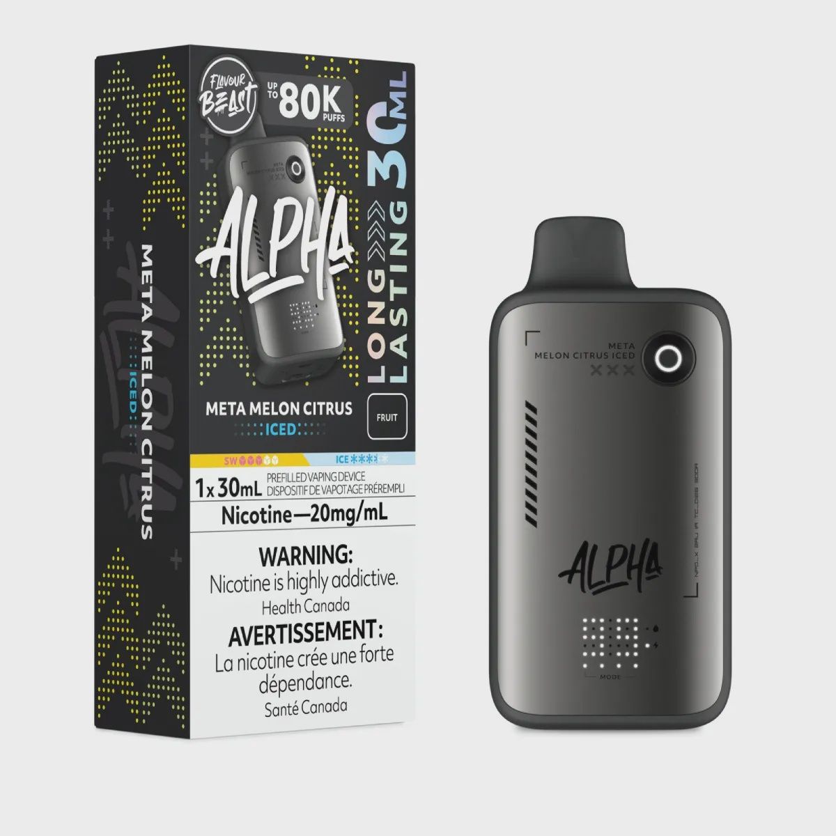 ALPHA FLAVOUR BEAST 80K, FLAVOR: META MELON CITRUS