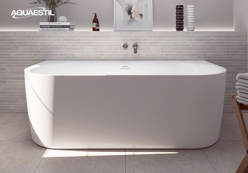 Aquaestil Badewanne Metauro Free Wall 160×75, matt weiß