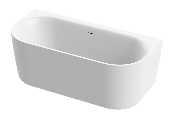 Aquaestil Badewanne Metauro Free Wall 160×75, matt weiß