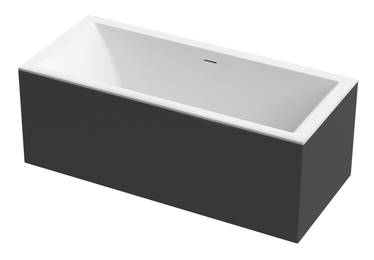 Aquaestil Badewanne Victoria Corner L/R 180×80, weiß &amp; schwarz matt