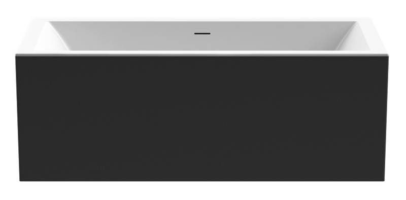 Aquaestil Badewanne Victoria Free für Nische 200×90, weiß &amp; schwarz matt