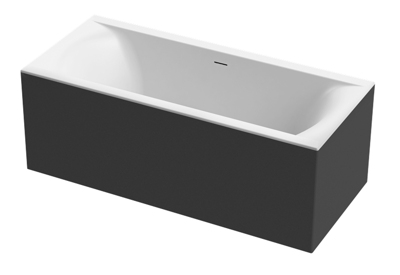 Aquaestil Badewanne Colorado Free Corner L/R 170×75, weiß &amp; schwarz matt