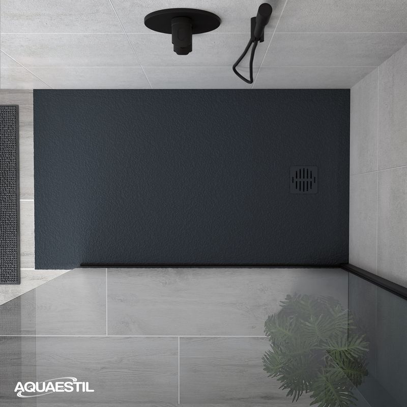 Aquaestil Duschwanne Stone 140×80, Schwarz