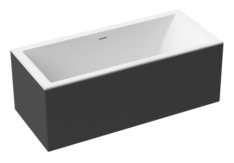 Aquaestil Badewanne Victoria Corner L/R 180×80, weiß &amp; schwarz matt