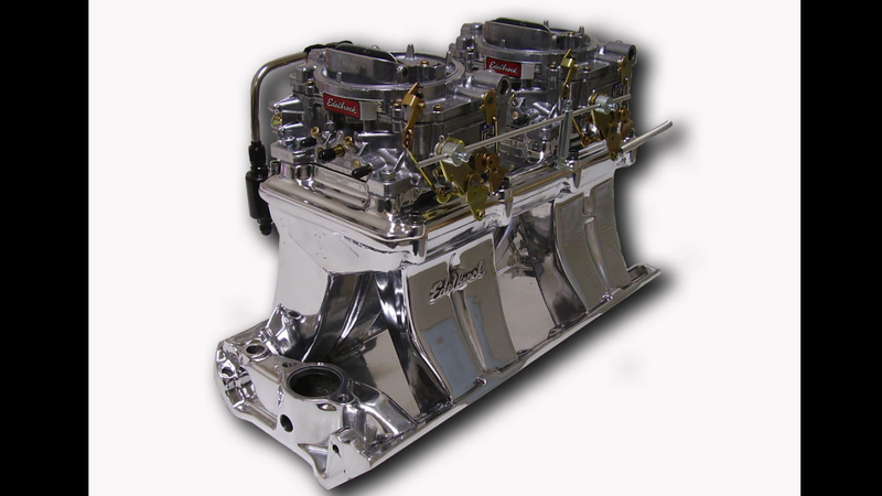 Edelbrock Polished Tunnel Ram Kit, with 600cfm carbs & Linkage. Rectangle Port Edelbrock Polished Tunnel Ram Kit, with 600cfm carbs & Linkage. Rectangle Port