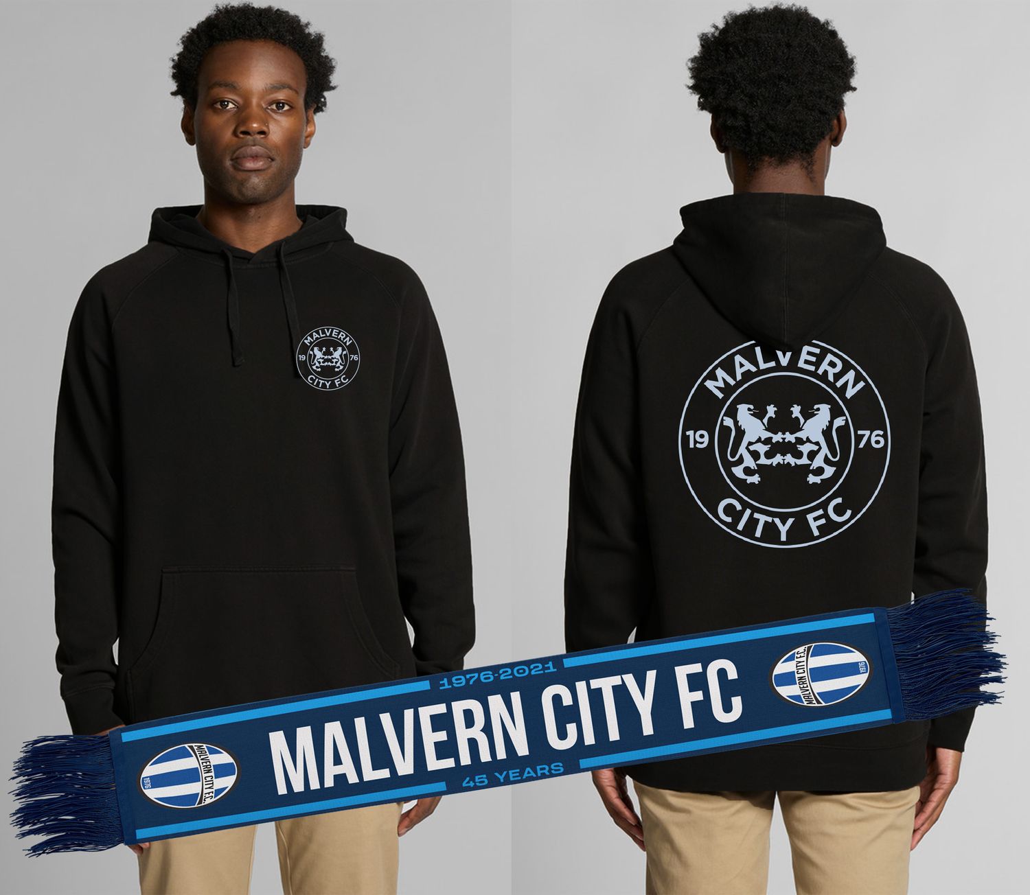 MENS RETRO LOGO HOODY/SCARFE COMBO
