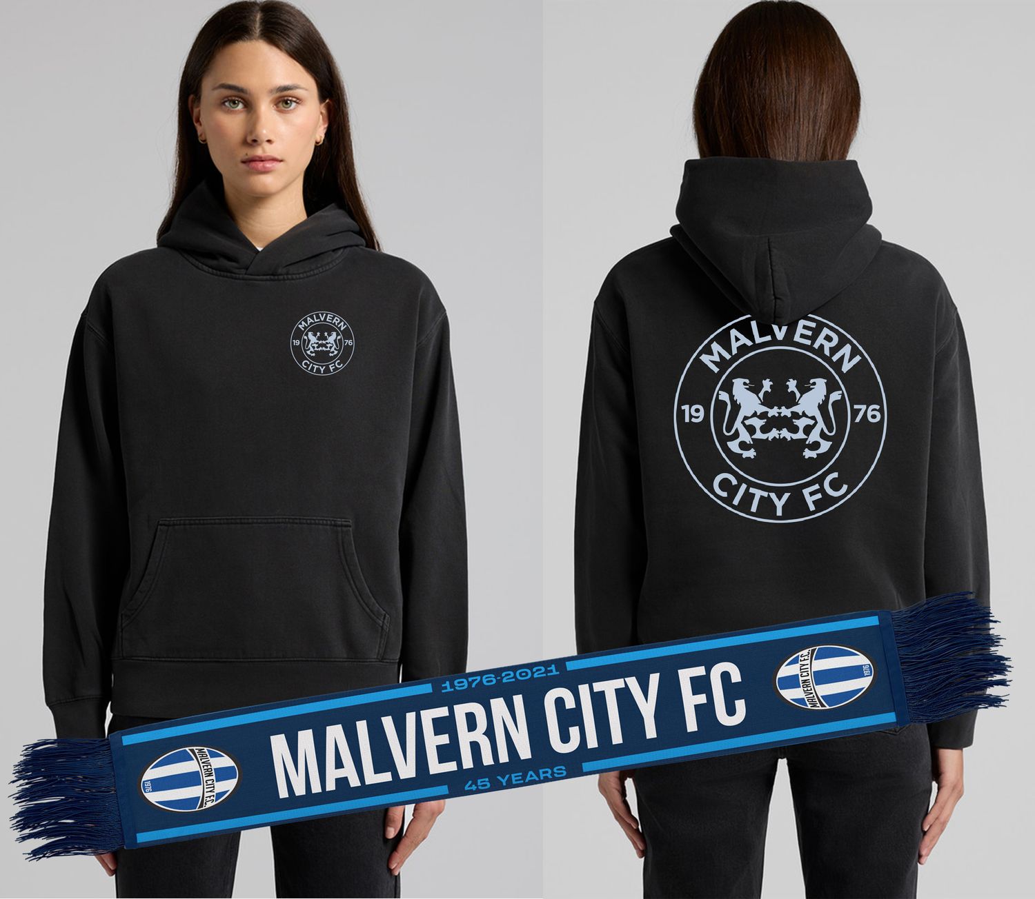 WOMENS RETRO LOGO HOODY/SCARFE COMBO