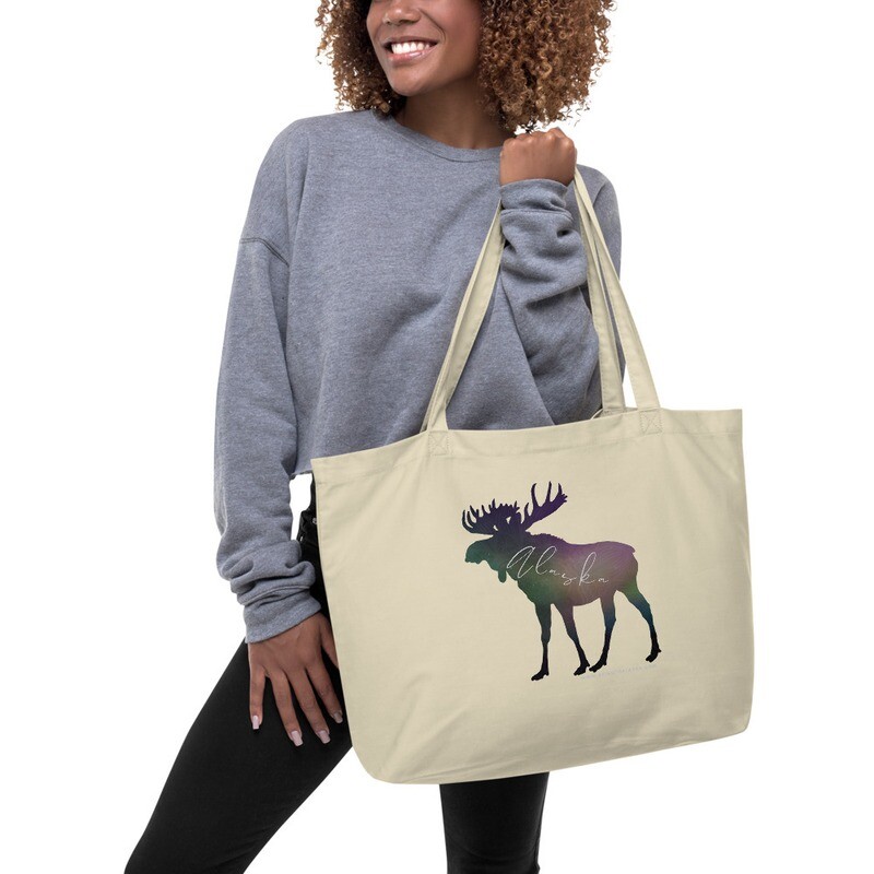 AK Aurora Moose Large organic tote bag
