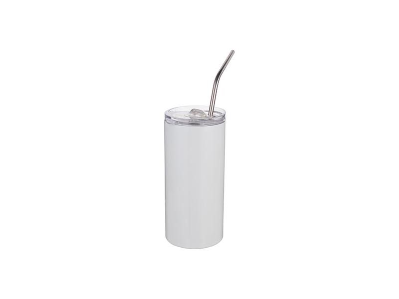 Skinny Straight Stainless Steel Tumbler with Straw &amp; Lid