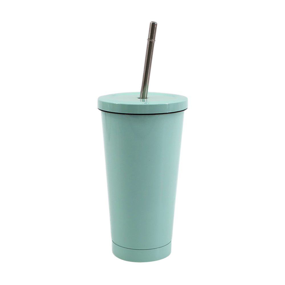 15oz Stainless Steel Tumbler with Lid and Straw