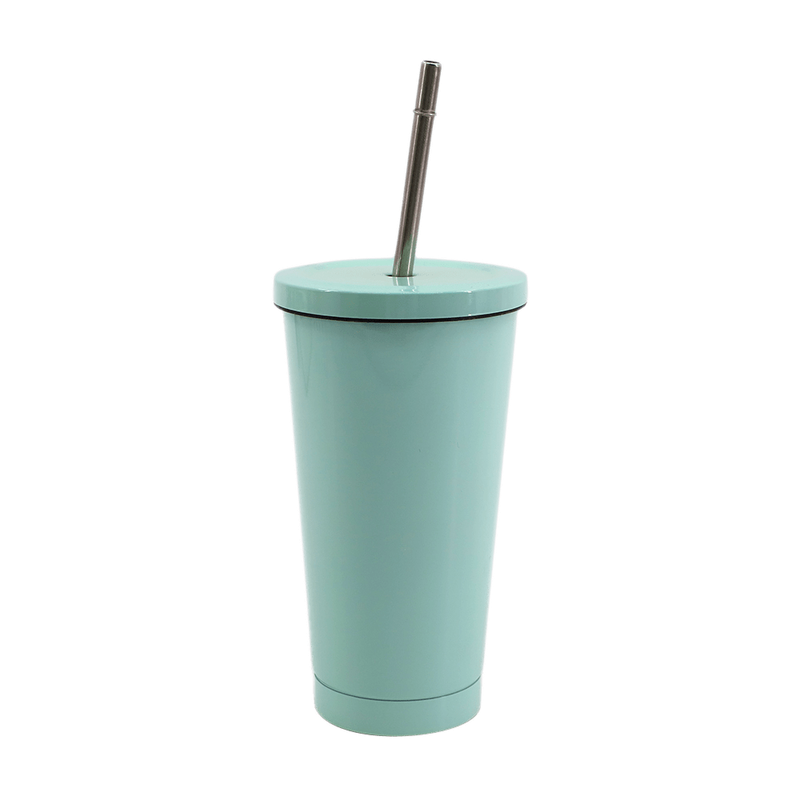 15oz Stainless Steel Tumbler with Lid and Straw
