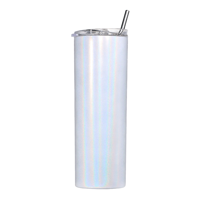 20oz Shimmer Stainless Steel Tumbler with Straw &amp; Lid