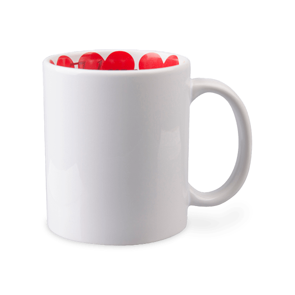 11oz White Mug with Heart Design Inside