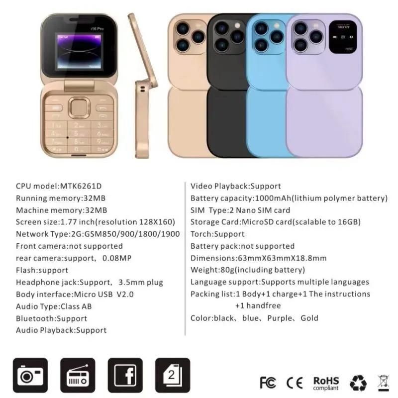 Stylish Mini Flip Phone with Dual SIM & 3 back Cameras Stylish Mini Flip Phone with Dual SIM & 3 back Cameras