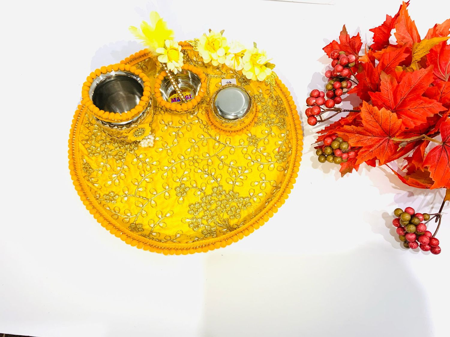 Traditional Wedding Thali Set – For Pooja, Haldi & Mehndi Ceremonies Traditional Wedding Thali Set – For Pooja, Haldi & Mehndi Ceremonies