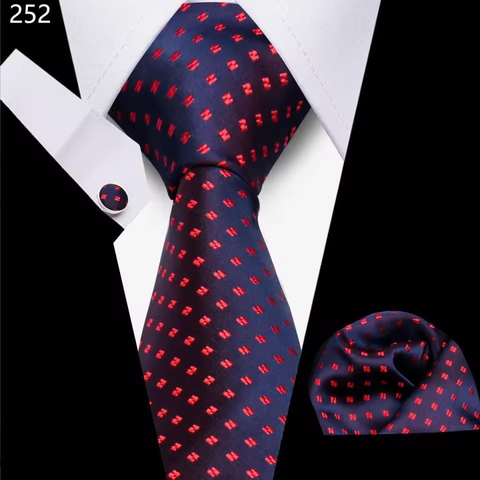 Premium Men’s Tie Gift Set – Includes Tie, Pocket Square, Cufflinks & Tie Pin Premium Men’s Tie Gift Set – Includes Tie, Pocket Square, Cufflinks & Tie Pin