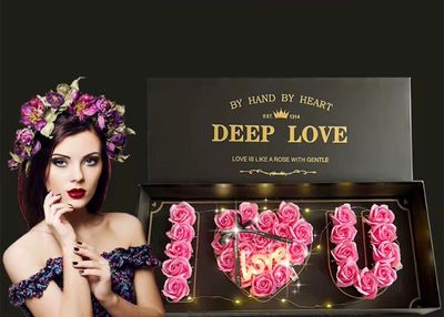 🌹 Luxury Rose Box with LED Lights & 🐰 Plush Rabbits – Perfect Gift 🎁