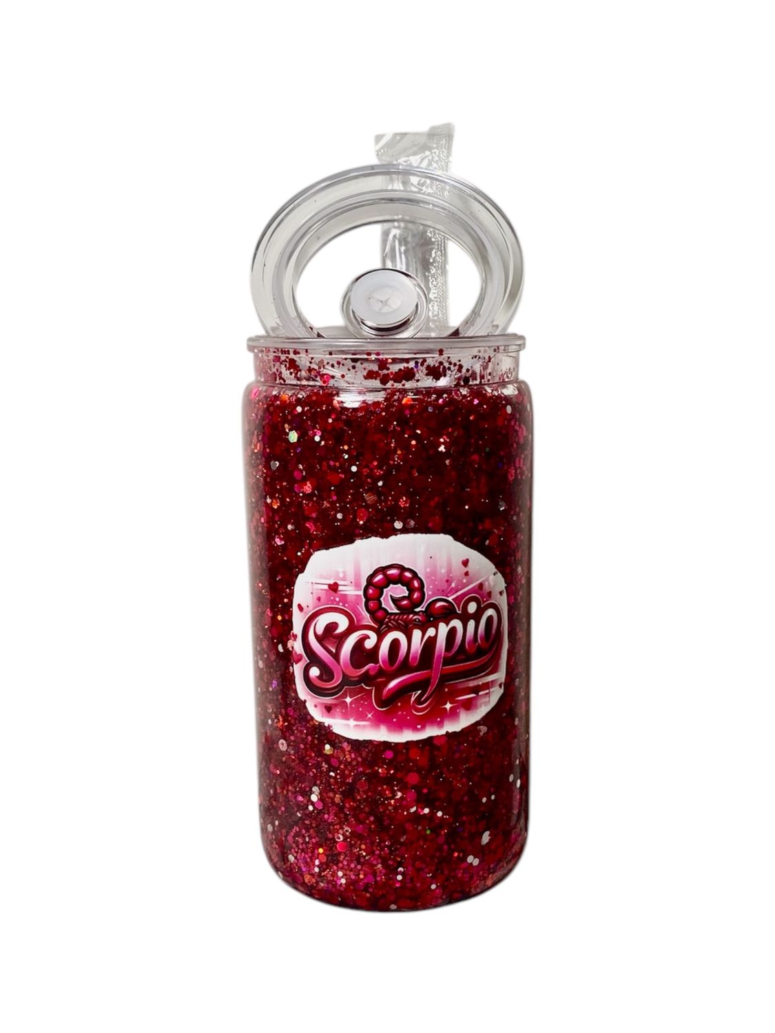 Scorpio Passion Red Glitter Tumbler