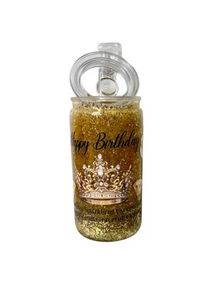 Golden Crown Birthday Snow Globe Tumbler