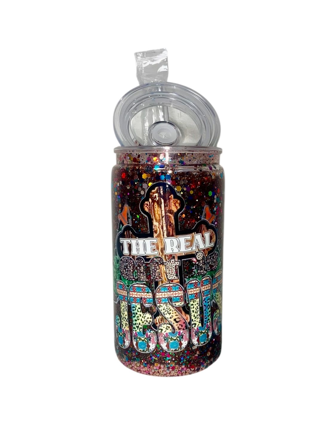 Jesus is the Real Gift Glitter Snowglobe Tumbler