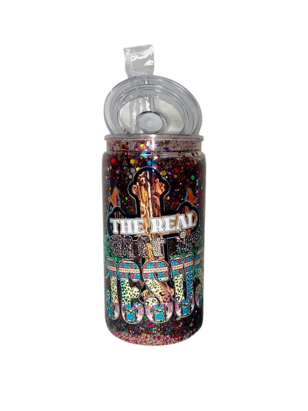 Jesus is the Real Gift Glitter Snowglobe Tumbler