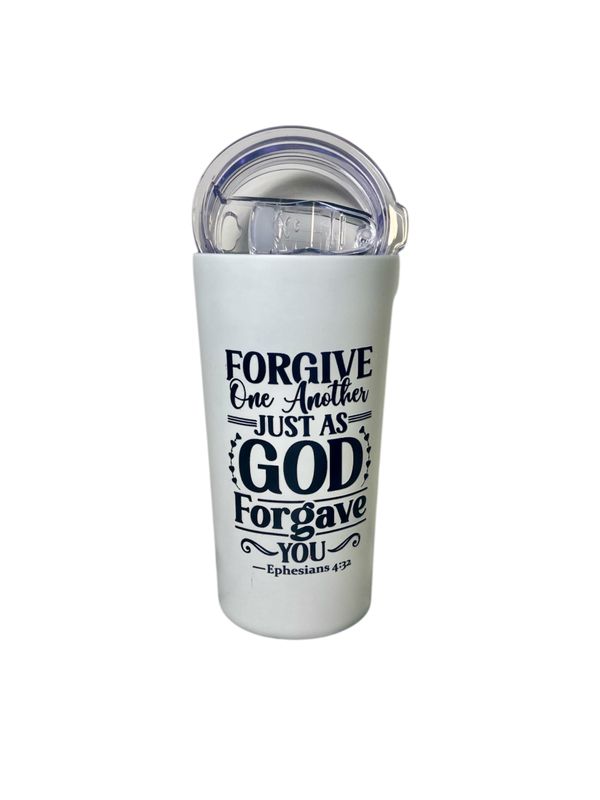 Forgiven &amp; Loved Stainless Steel White Tumbler