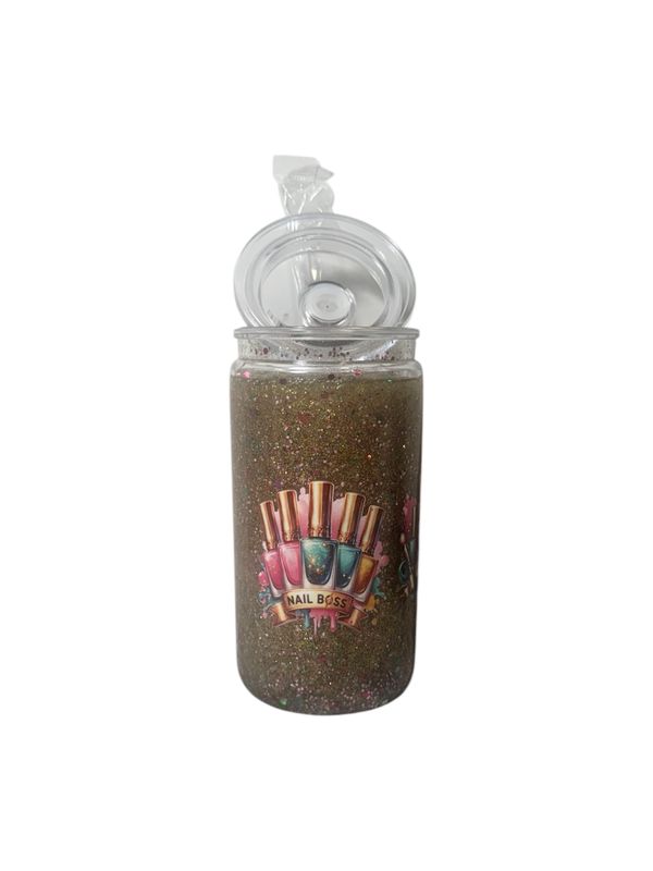 Nail Boss Glitter Snow Globe Tumbler
