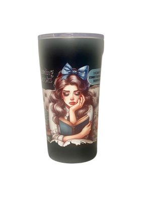 Overwhelmed by Fiction Black Tumbler
