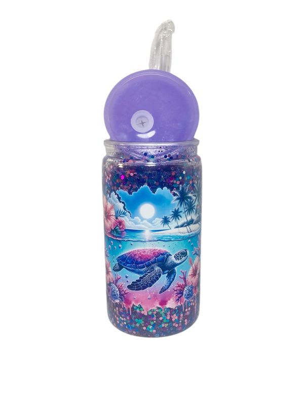 Ocean Breeze – Tropical Glow Snow Globe Tumbler
