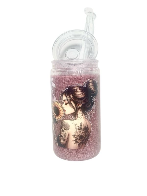 Pink Glitter Tumbler  &quot;This Shall Pass&quot; Inspirational Drinkware