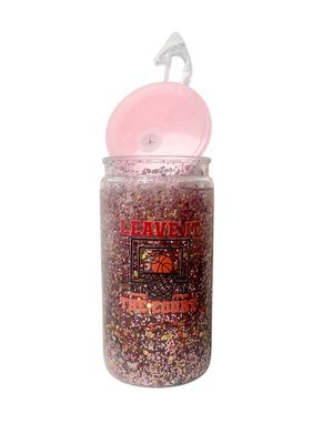 Glitter &amp; Goals Pink Basketball Snow Globe Tumbler