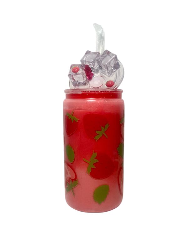 Strawberry Swirl Delight Snowglobe Tumbler