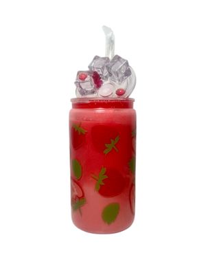 Strawberry Swirl Delight Snowglobe Tumbler