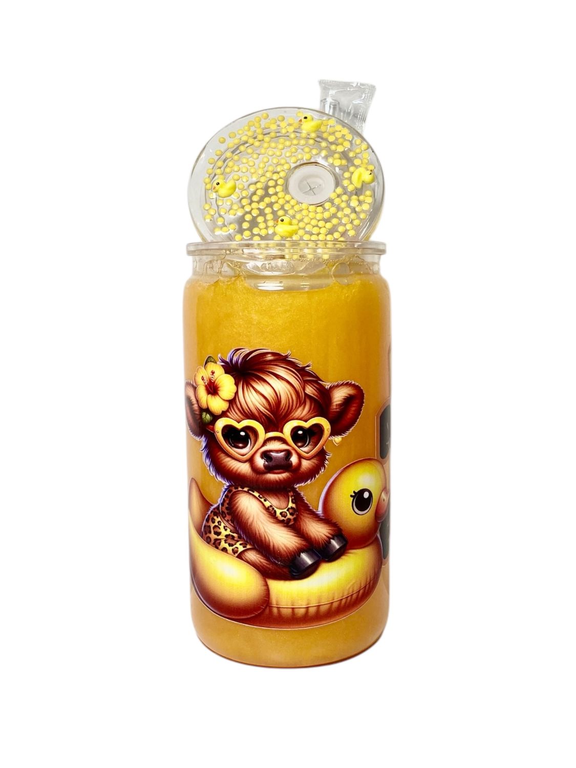Duck Around and Find Out – Swirly Yellow Snowglobe Tumbler