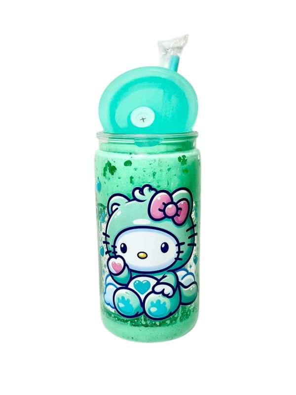 Green Hello Kitty Lava Snowglobe Tumbler
