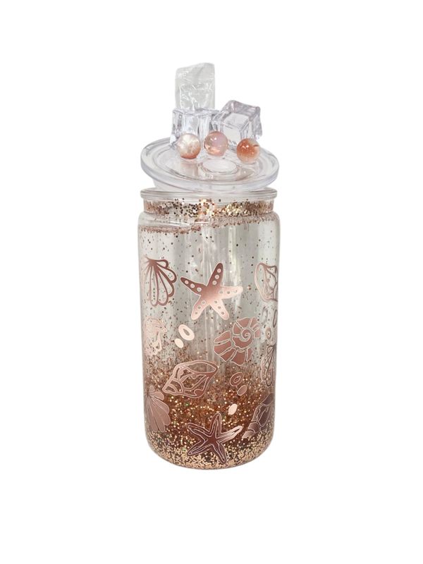 Golden Drift  Coastal Glow Snow Globe Tumbler