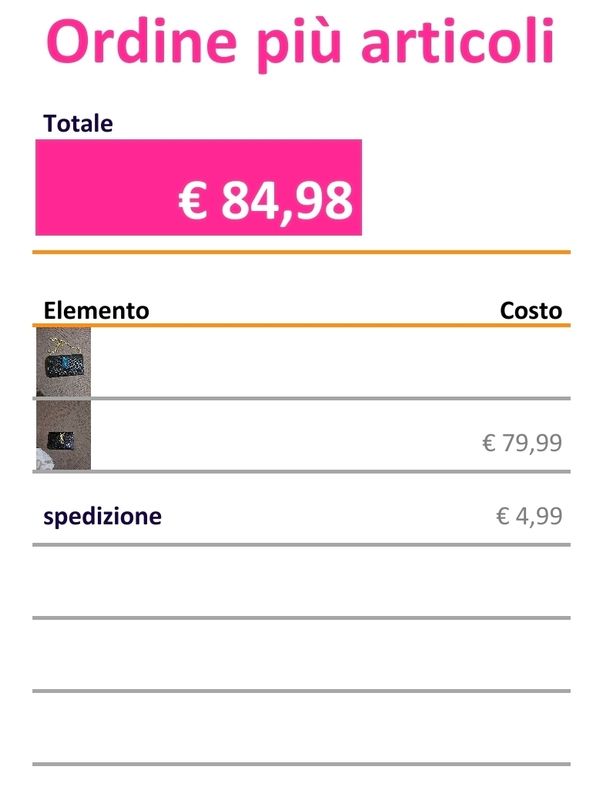 Ordine più pezzi 