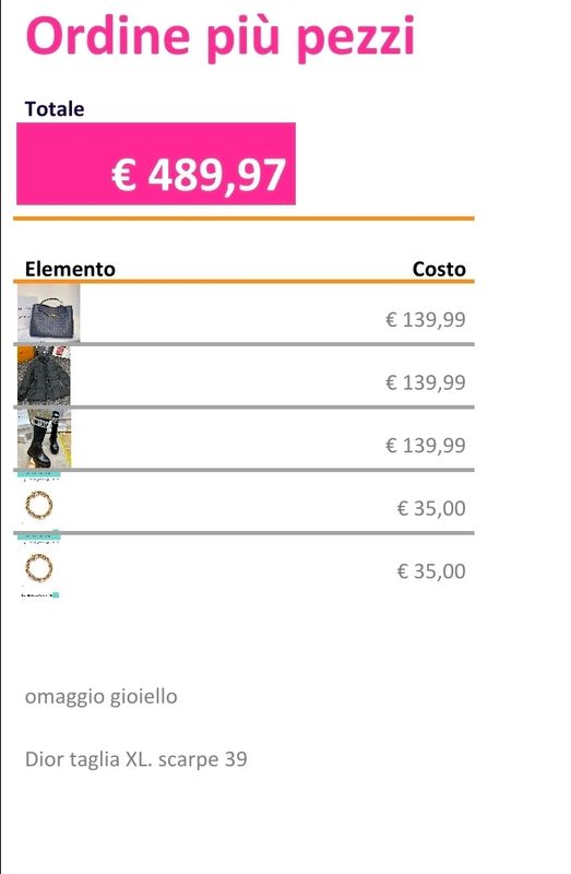 Ordine più pezzi 