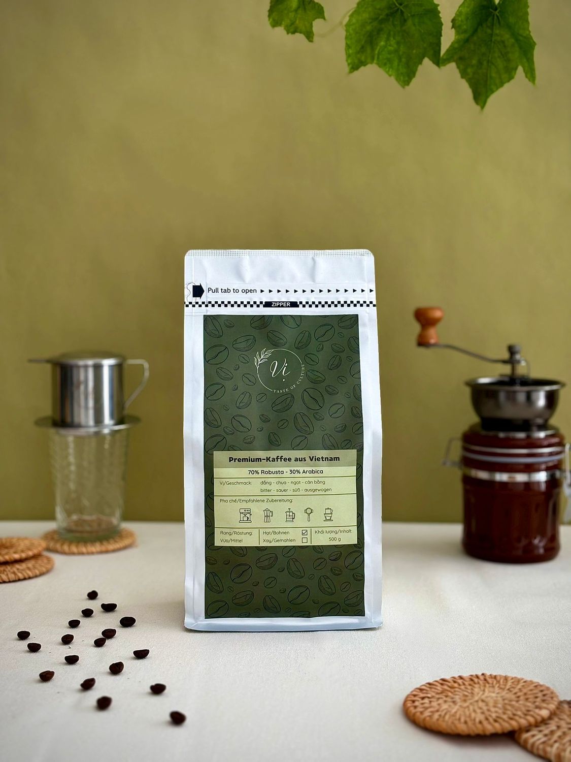Vị Premium Kaffeebohnen 500g