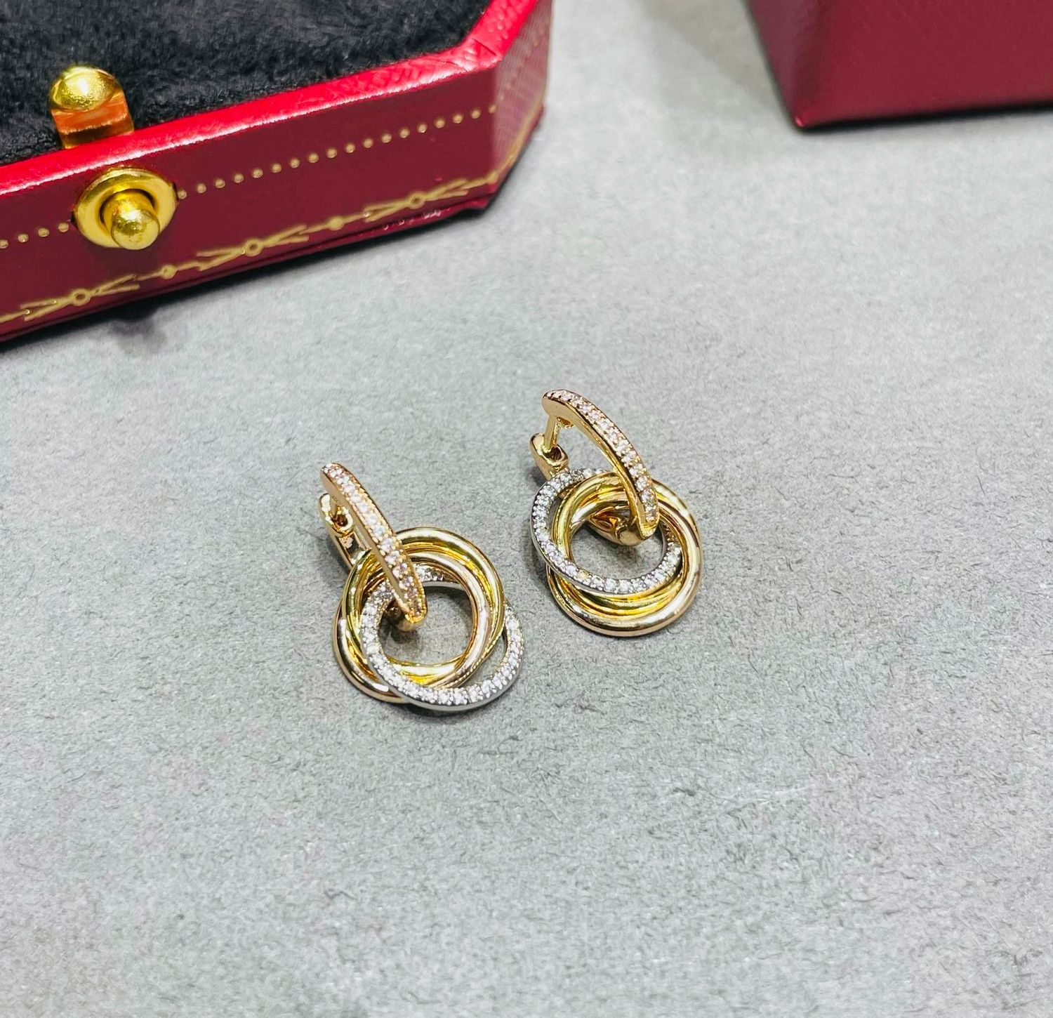 Elegant Trinity Hoop Earrings