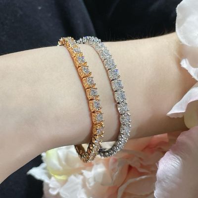 Dazzling Diamond Tennis Bracelets – Gold and Silver Set