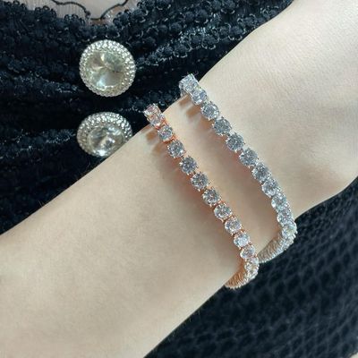 Elegant Tennis Bracelet Set – Silver and Rose Gold Finishes