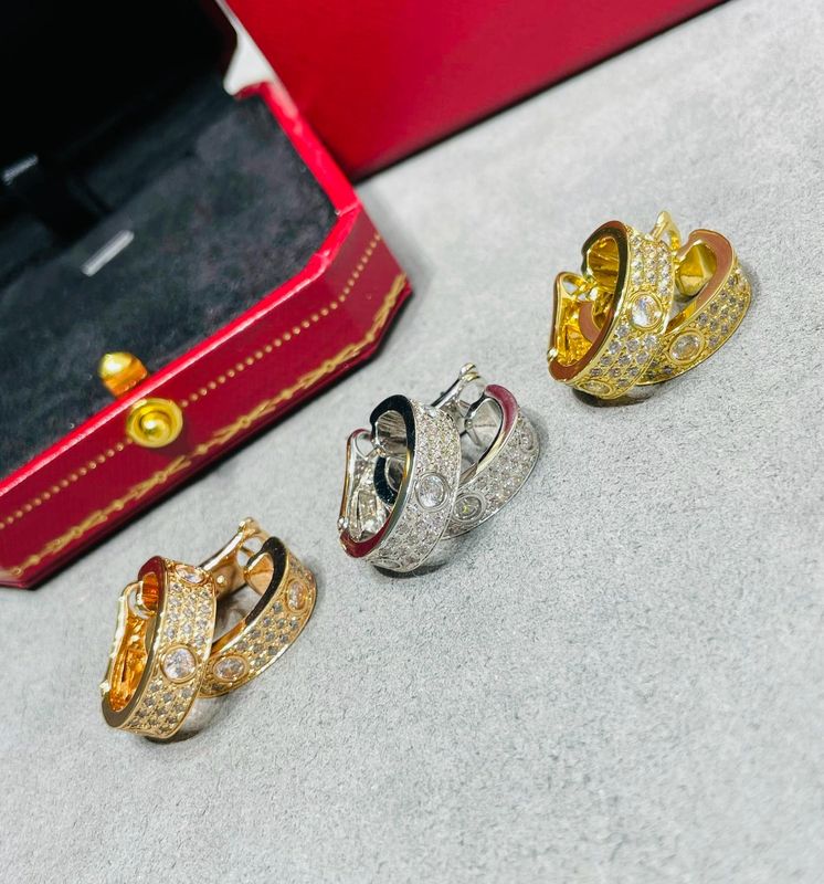 Elegant Diamond-Studded Hoop Earrings in Gold, Silver, and Rose Gold