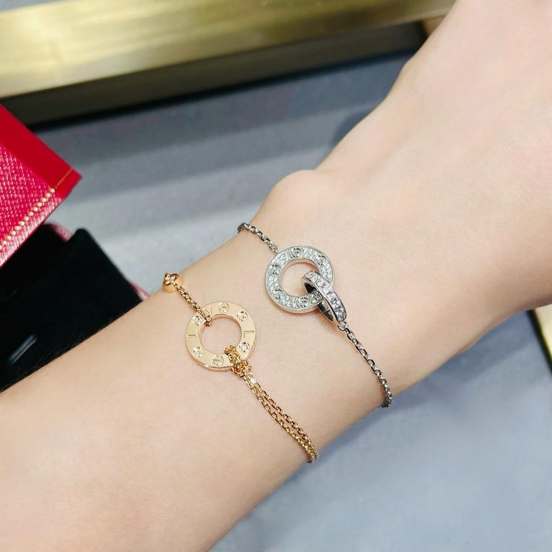 Elegant Trinity Circle Bracelets in Gold and Silver