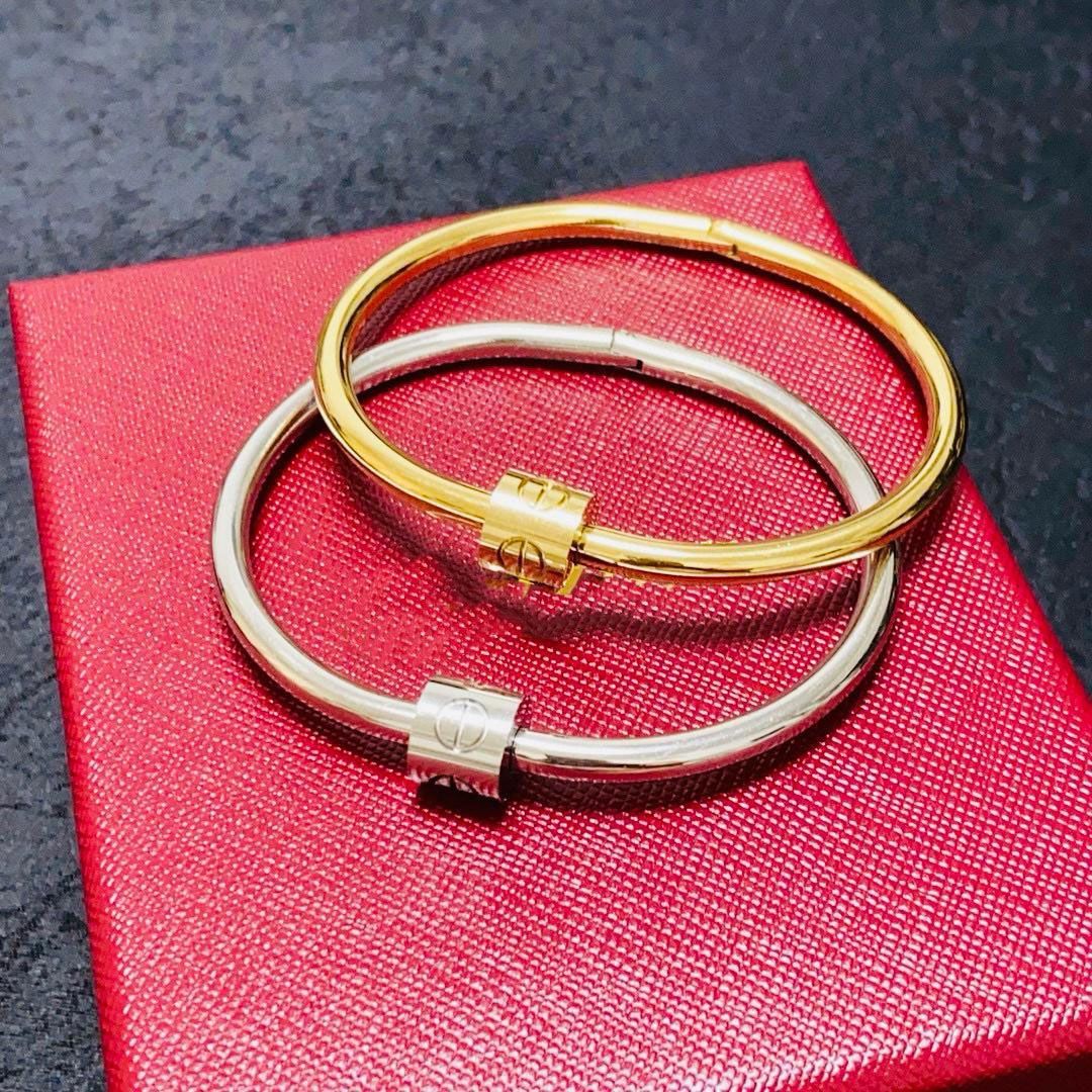 Elegant Nail Head Bangles in Gold and Silver